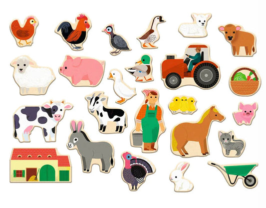 Wooden Magnets Farm Animals