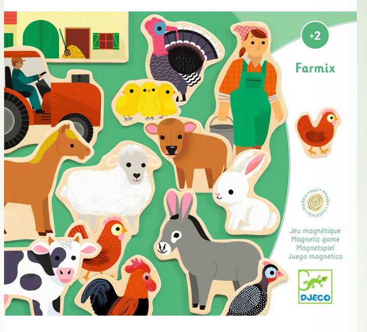 Wooden Magnets Farm Animals